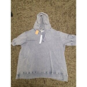 Jane & Delancey Womans Pullover Hoodie Sweater Sz.2/Blue/Drawstring/French Terry